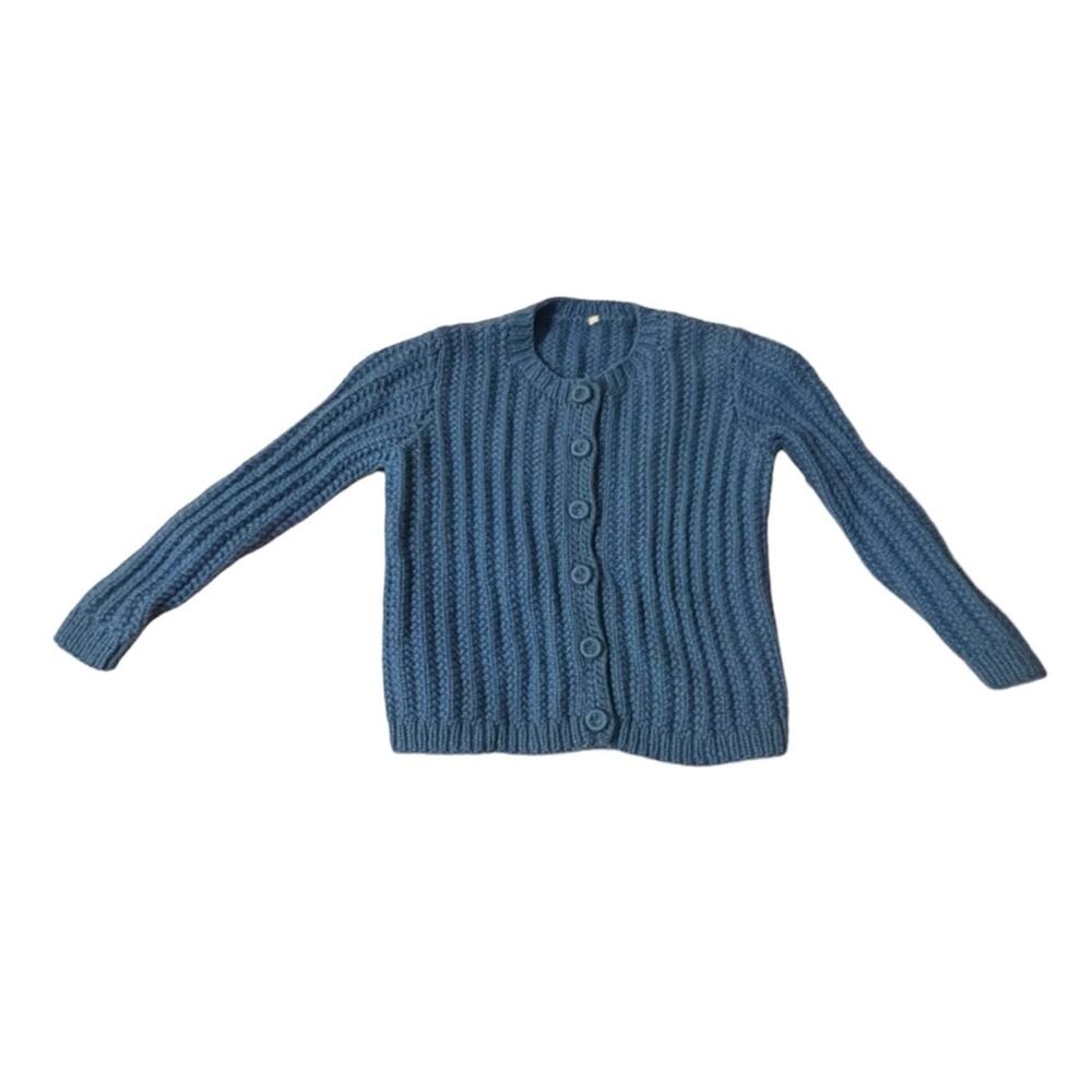 Vintage knit child’s cardigan blue sweater